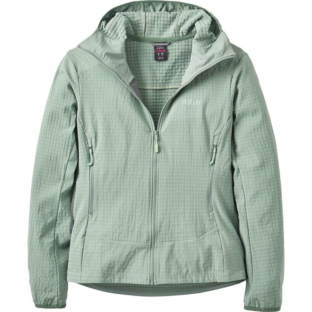 NWT Rab Quantra Pro Hoody Women’s M Jacket Dark Fig Green Birds of Prey Ski Logo